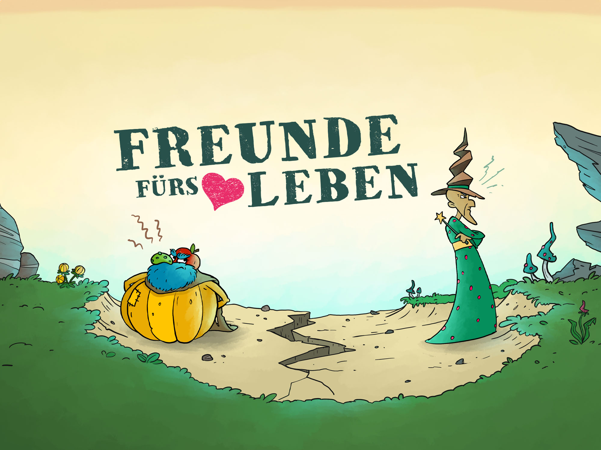 Startbildschirm des Lesespiels Freunde fuers Leben